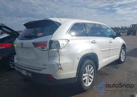 2015 Toyota Highlander Le V6 from USA, damaged, VIN 5TDZKRFH3FS107715